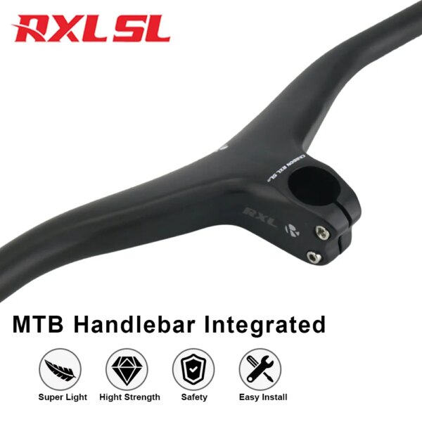 Manillar y vástago integrados de carbono RXL SL MTB 28,6mm-17 grados 760/780/800mm Manillar de bicicleta de montaña para manillar de bicicleta mtb