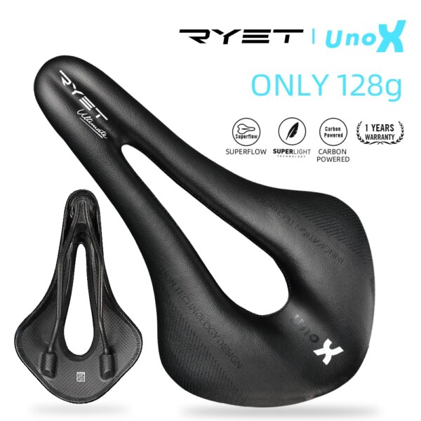 RYET-sillín de cuero de carbono ultraligero para bicicleta de carretera, asiento suave de Pu para carreras de montaña, OVAL RAIL7 x 9, accesorios para ciclismo