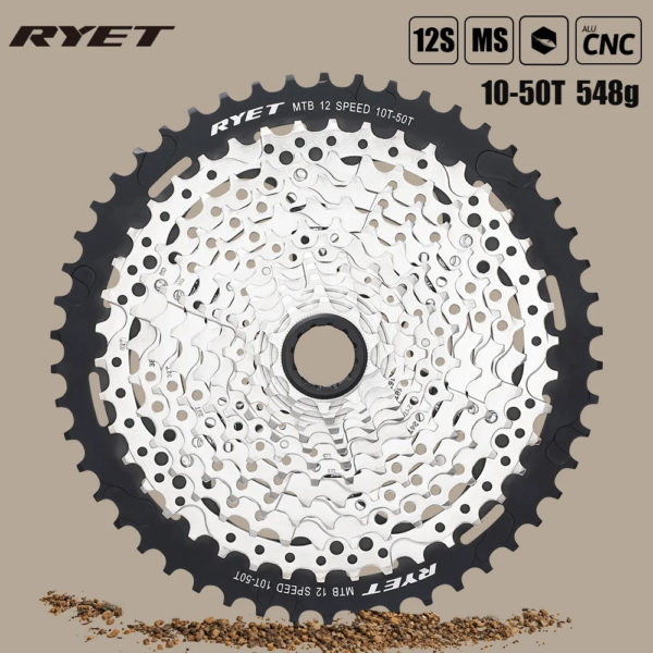 RYET MTB 12 velocidades 10-50T Micro Cassette spline 12 velocidades piñón 12sk7 12V piezas de bicicleta de montaña MS CASSETTES rueda libre de bicicleta