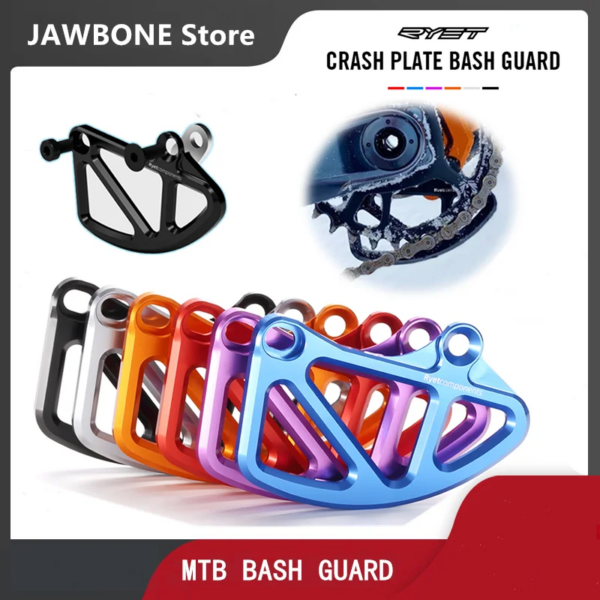 RYET MTB Bash Guard para guía para cadena de bicicleta estabilizador de cadenas de bicicleta de montaña 28-32T 34-36T Protector de plato MTB placa Bash