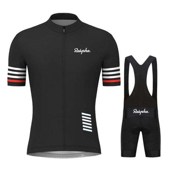 Rapha-Conjuntos de Jersey de Ciclismo para hombre, traje de Ciclismo, pantalones cortos de manga corta, ropa de Ciclismo, camiseta y pantalones cortos con pechera