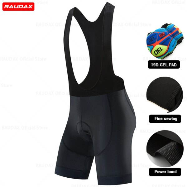 Raudax 2023 hombres pantalones cortos con pechera de Ciclismo cuesta abajo montaña MTB pantalones cortos para bicicleta de carretera pantalones cortos de Ciclismo de alta calidad Licra Bermudas Ciclismo