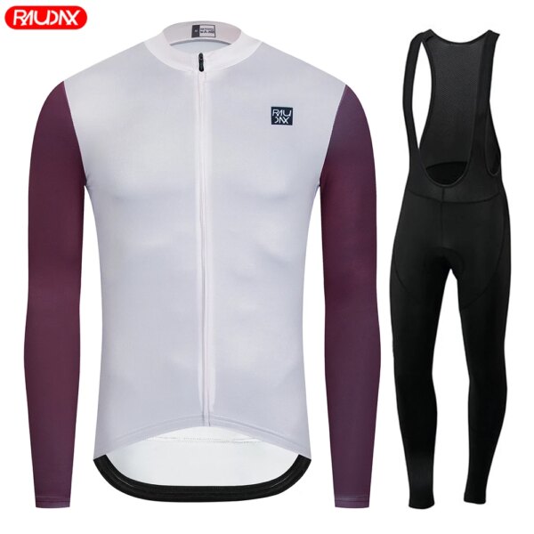 Raudax-Conjuntos de Ciclismo de manga larga para hombre, Ropa transpirable para Ciclismo de montaña, trajes, Ropa de Ciclismo Verano, triatlón