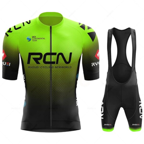 Conjuntos de ciclismo verdes fluorescentes Rcn, uniforme para bicicleta de montaña, conjunto de Jersey de ciclismo para hombre, camisetas para bicicleta de carretera, ropa para bicicleta MTB