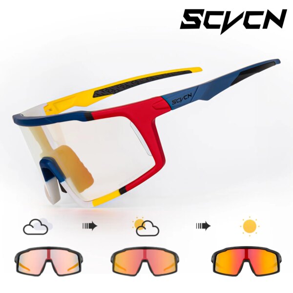 Gafas fotocromáticas rojas para bicicleta, gafas azules, gafas deportivas para hombre, gafas para bicicleta de montaña y carretera, gafas para ciclismo de carreras