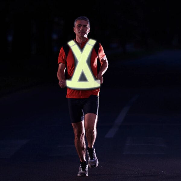 Chaleco reflectante para correr de noche, chaleco con correa de seguridad ultrafina, correas reflectantes transpirables, ropa de Seguridad al aire libre, diseño novedoso