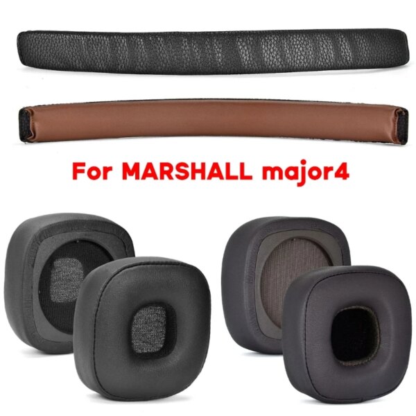 Almohadillas de esponja con memoria de repuesto para auriculares, almohadillas para diadema, orejeras para auriculares Marshall Major 4 /Major IV, mangas, haz de luz