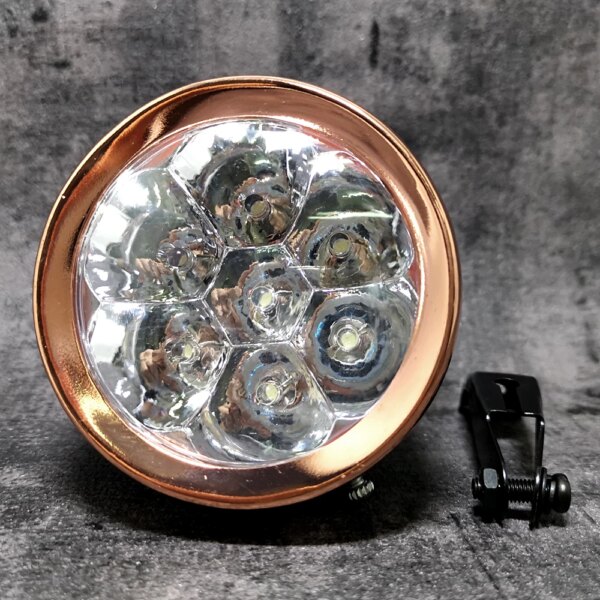 Faros de cobre retro, luces para bicicleta, suministros para andar en bicicleta, luces LED con batería, Q039