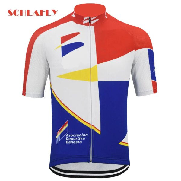 Jersey de ciclismo Retro, ropa de bicicleta de manga corta, dropshipping, jersey azul, ropa de ciclismo, top de ciclismo schlafly