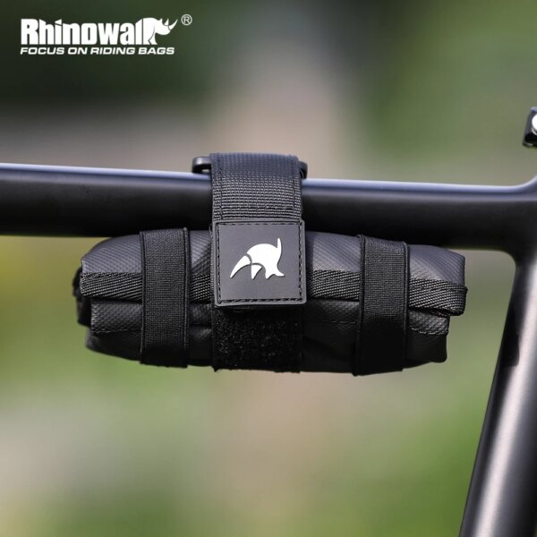 Rhinowalk-Bolsa de herramientas para bicicleta, bolsa para cuadro de tubo frontal superior, paquete de Burrito, accesorios de ciclismo, Kits de herramientas traseras para bicicleta de montaña, color negro