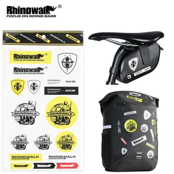 Rhinowalk-pegatinas para motocicleta, calcomanías universales para bicicleta, motocross, casco, tanque de combustible, asiento trasero, pegatinas para bolsa de Motor