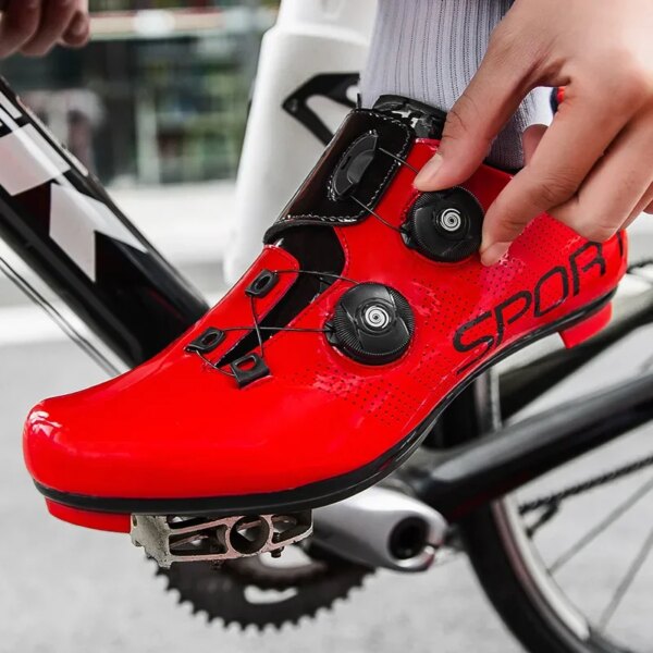 Zapatos de bicicleta de carretera para hombre, zapatillas transpirables a la moda, antideslizantes, calzado para bicicleta de montaña