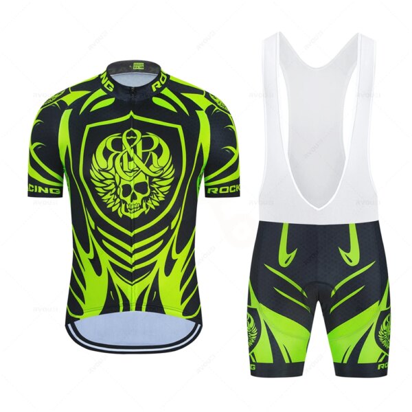 Rock Racing-Conjunto de Jersey de Ciclismo para hombre, Ropa para bicicleta de montaña, Maillot, verano 2023