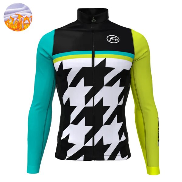 Rosti-Camiseta térmica de lana para Ciclismo para hombre, Jersey de manga larga para bicicleta de montaña al aire libre, chaqueta ligera para mantener el calor, invierno, 2021