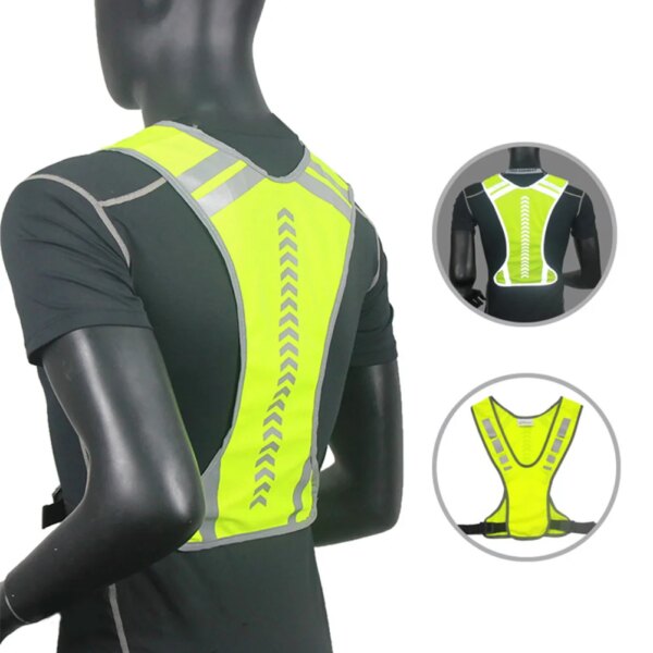 Arnés de seguridad para correr y trotar, arnés Unisex, cintura ajustable, reflectante, nocturno, alta visibilidad, chaleco suave para ciclismo y tráfico al aire libre