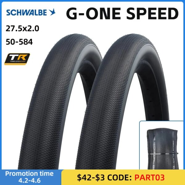 SCHWALBE G-ONE SPEED 27,5x2,0 50-584 Tubeless 55PSI neumático plegable para bicicleta RaceGuard / ADDIX / E25 para turismo en bicicleta de grava