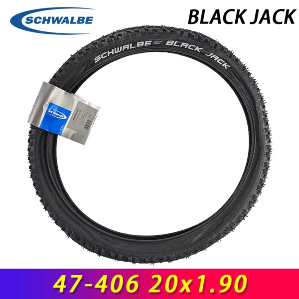 SCHWALBE Original Black Jack 47-406 20x1,90 neumático de bicicleta con cable para Birdy MTB niños bicicleta de carretera de ciudad BMX piezas de ciclismo