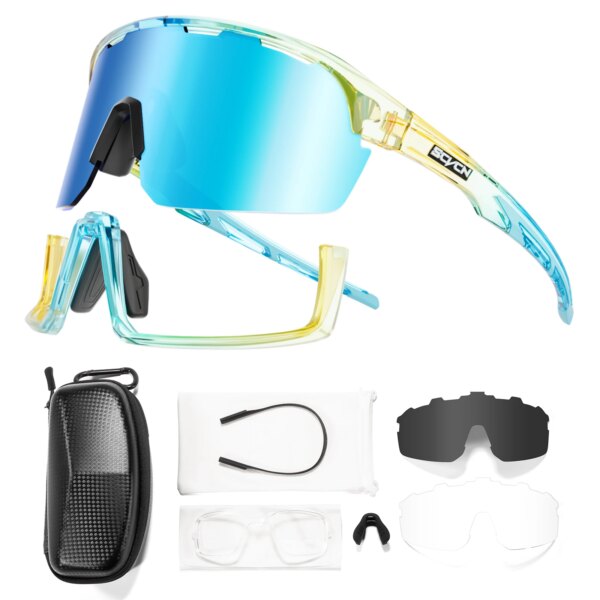 SCVCN Gafas de sol de ciclismo Gafas de ciclismo UV400 Gafas deportivas para bicicleta MTB Correr al aire libre Conducir Montar Gafas polarizadas para bicicleta