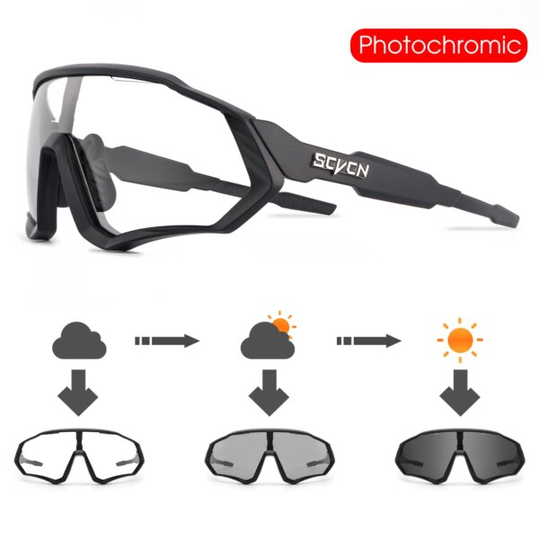 SCVCN hombres mujeres gafas de ciclismo fotocromáticas bicicleta deportes al aire libre gafas MTB bicicleta de carretera gafas de sol UV400 gafas de senderismo