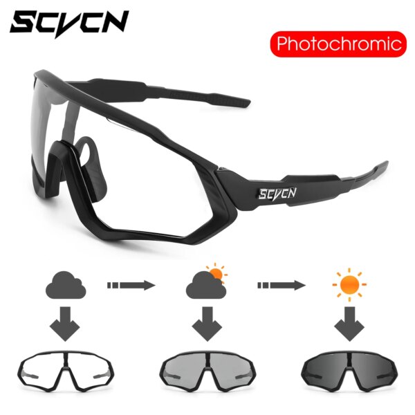 SCVCN gafas de sol fotocromáticas para ciclismo al aire libre UV400, gafas para bicicleta de carretera para mujer, gafas de ciclismo para hombre, gafas deportivas MTB nuevas