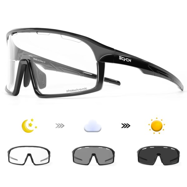 SCVCN gafas de sol fotocromáticas UV400 para ciclismo al aire libre para hombres, gafas deportivas para bicicleta, gafas de conducción MTB, gafas de béisbol para mujeres