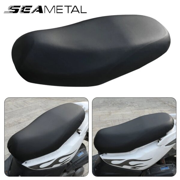 SEAMETAL-fundas protectoras universales para asientos de motocicleta, cojín para asiento de motocicleta, impermeables, de cuero Pu, antiarañazos