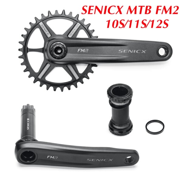 SENICX FM2 bielas de montaña de montaje directo con soporte inferior para juego de cadena de bicicleta MTB 165mm 170mm 175mm 34T 32T boost