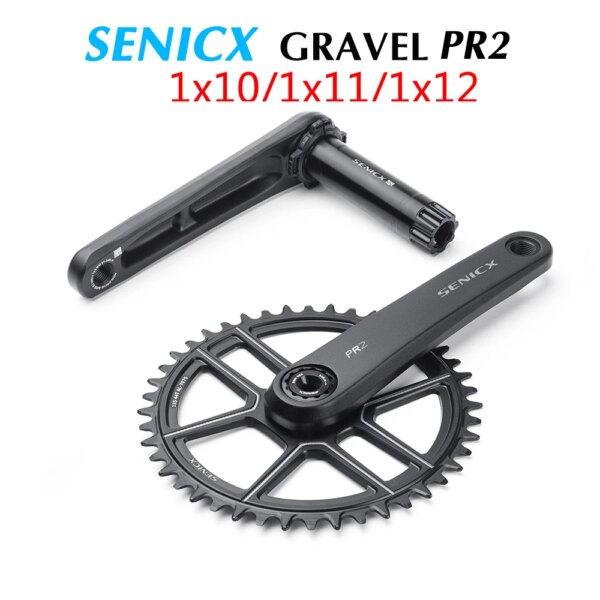 SENICX PR2 bielas para bicicleta de grava 40T/42T/44T plato 165mm 170mm 175mm manivela 10/11S velocidad DUB