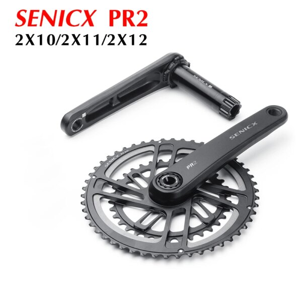 SENICX PR2 bielas de bicicleta de carretera 165/172/175mm CNC 50-34/52-36/53-39T 30/46T bielas DUB de doble cadena