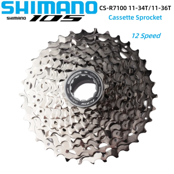 SHIMANO 105 CS-R7100 piñón de Cassette 11-34T/11-36T 12S CS-HG710-12 para bicicleta de carretera R7100 cadena de traje HG 12 velocidades 12V