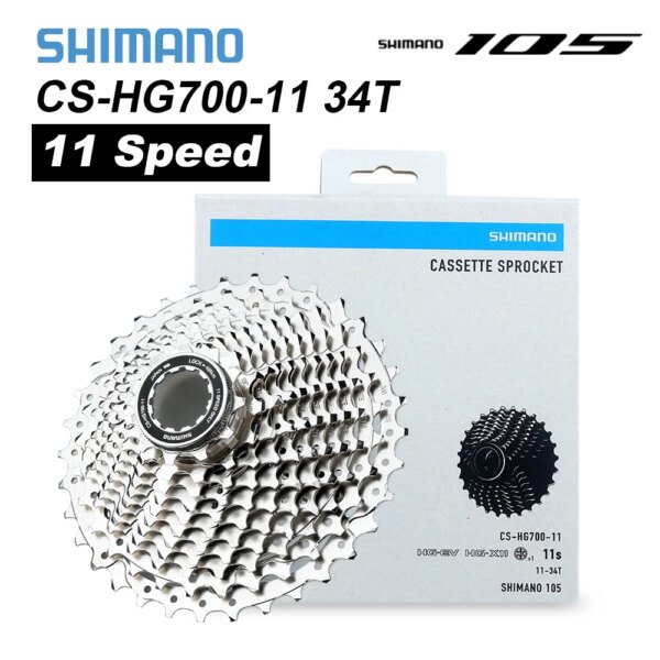 SHIMANO 105 HG700-11 Cassette para bicicleta de carretera 11 velocidades 11-34T piñón HG700 rueda libre 11 S bicicleta 11V K7 HG EV para R7000 R8000