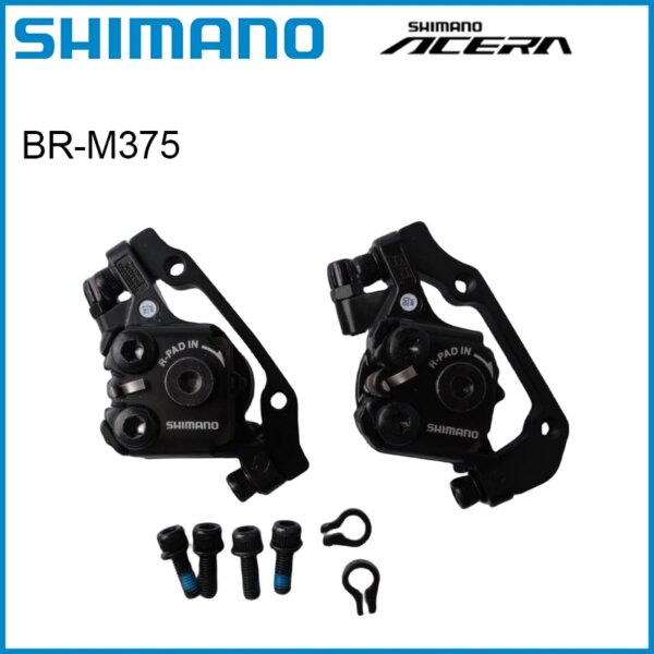 Pinza de freno de disco mecánico SHIMANO ALTUS BR M375 MTB almohadillas de resina negras pinza M375 delantera/trasera