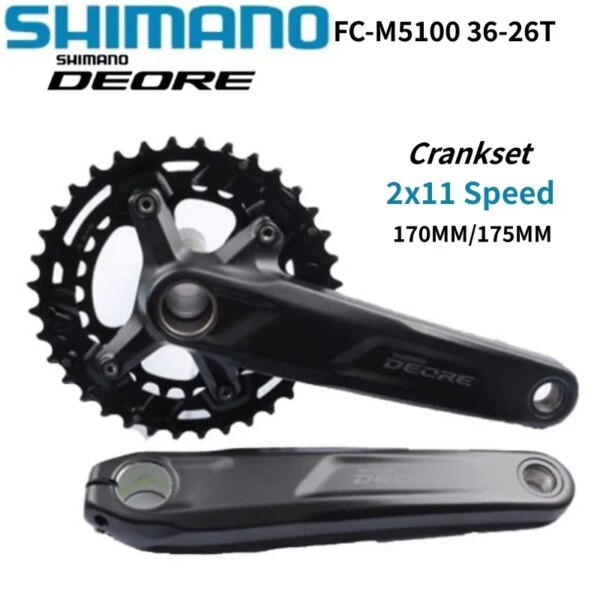 SHIMANO DEORE M5100 platos y bielas FC-M5100-2 plato 2x11 velocidades 170MM/175MM 36-26T manivela para piezas originales de bicicleta MTB