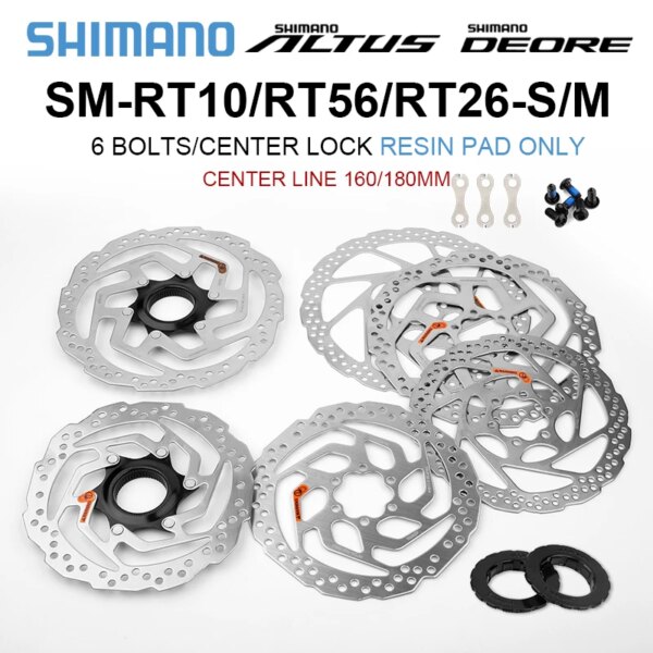 Disco de freno SHIMANO DEORE SM RT56 RT26, disco de freno de 6 pernos para bicicletas de montaña M610 RT56 M6000, disco de freno de 160MM 180MM MTB RT56 RT26 ROTOS