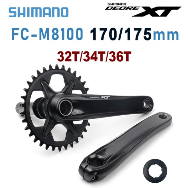 SHIMANO Deore XT M8100 platos y bielas Hollowtech II platos y bielas para bicicleta de montaña 175 170mm 32T 34T 36T 12S piñón de bicicleta de montaña 12V pieza de bicicleta