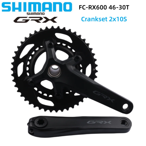 SHIMANO GRX FC-RX600 platos y bielas 2x10 cadena y rueda de bicicleta de velocidades 46-30T para manivela de carretera de grava juego de bielas de 2 piezas 2x10S piezas de bicicleta