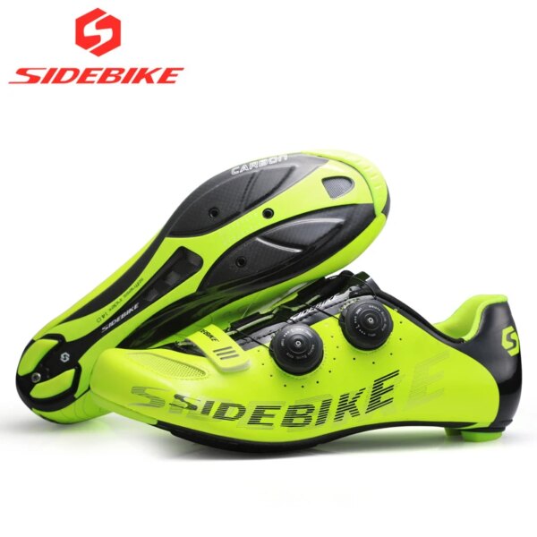 SIDEBIKE-zapatos de ciclismo de carretera de carbono, zapatillas de ciclismo de velocidad, ruta sapatilha carbono