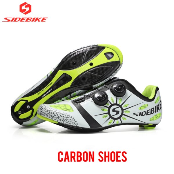 SIDEBIKE-zapatos de carbono para ciclismo de carretera, ultraligeros, alrededor de 430g, para hombre, Sapatilha Carbono