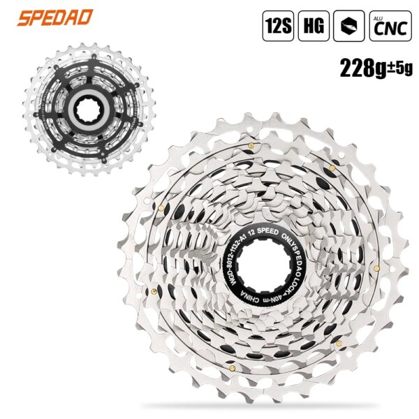 SPEDAO-Cassette de 12 velocidades para bicicleta de carretera, 12 velocidades, 11-32T, CNC, rueda libre compatible con piezas de ciclismo súper ligeras 12 S HG Hub Flywheel