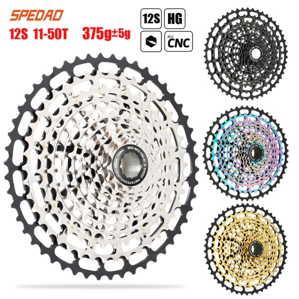 SPEDAO MTB Cassette 12v 11-50T HG bicicleta Freehub bicicleta k7 12v acero CNC hecho volante piñón último accesorios de ciclismo