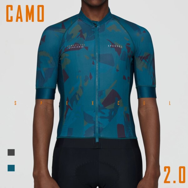 SPEXCEL 2022 todo nuevo Aero Fit camuflaje 2,0 camiseta de ciclismo de manga corta Pro tejido ligero y de secado rápido para hombres y mujeres