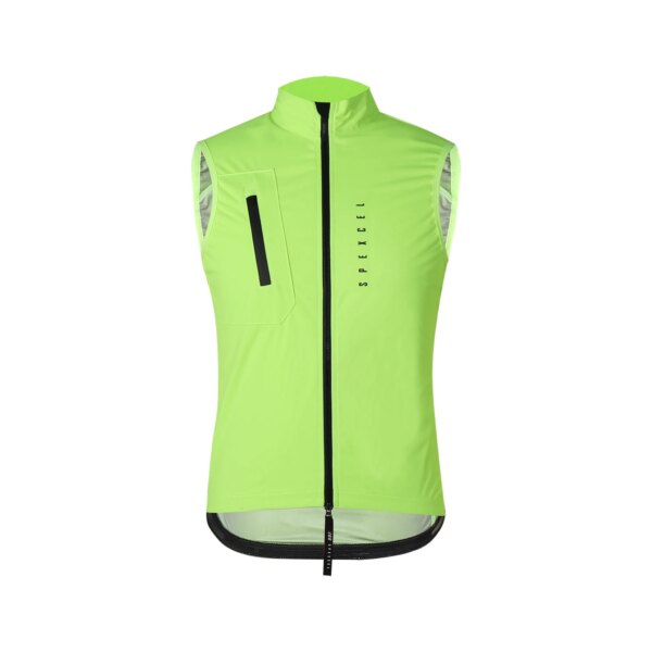 SPEXCEL 22 All Season Pro fit Chaleco de ciclismo impermeable y resistente al viento, chaqueta ligera de tela de 3 capas para bicicleta, chaleco cortavientos con cremallera bidireccional