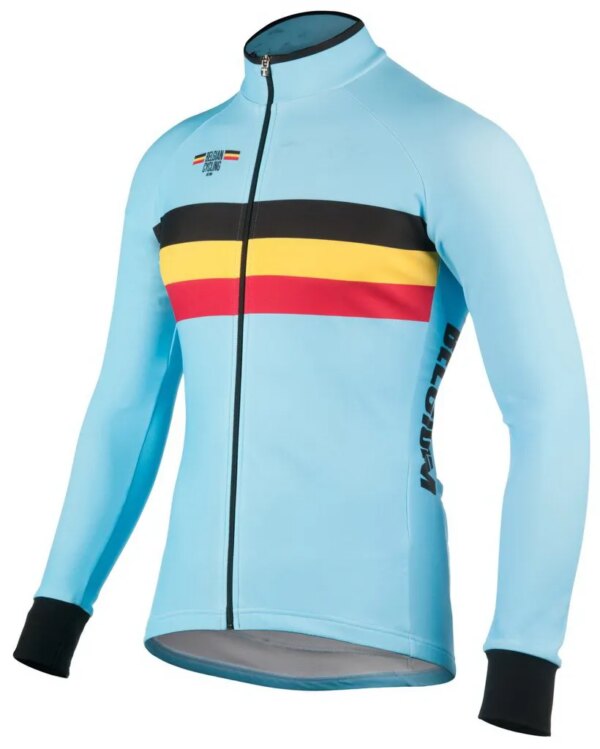 PRIMAVERA VERANO 2018 EQUIPO NACIONAL DE BÉLGICA SÓLO JERSEY DE CICLISMO DE MANGA LARGA ROPA DE CICLISMO TALLA XS-4XL