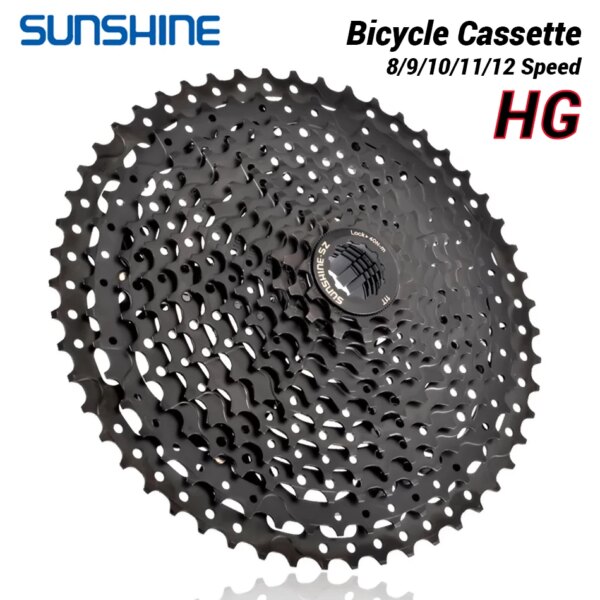 SUNSHINE-Cassette de bicicleta de montaña, rueda libre negra, volante HG de 8/9/10/11/12 velocidades para estructura SHIMANO HG