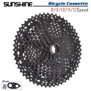 SUNSHINE-Cassette de rueda libre para bicicleta de montaña, color negro, K7, 8/9/10/11/12 velocidades, especificación de estructura SHIMANO HG para SHIMANO SRAM