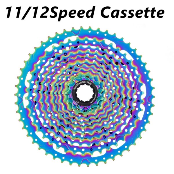 SUNSHINE-Cassette colorido para bicicleta de montaña, piñón libre de 11/12 velocidades 11-50T, piñón de bicicleta arcoíris para SHIMANO/XD de 12 velocidades