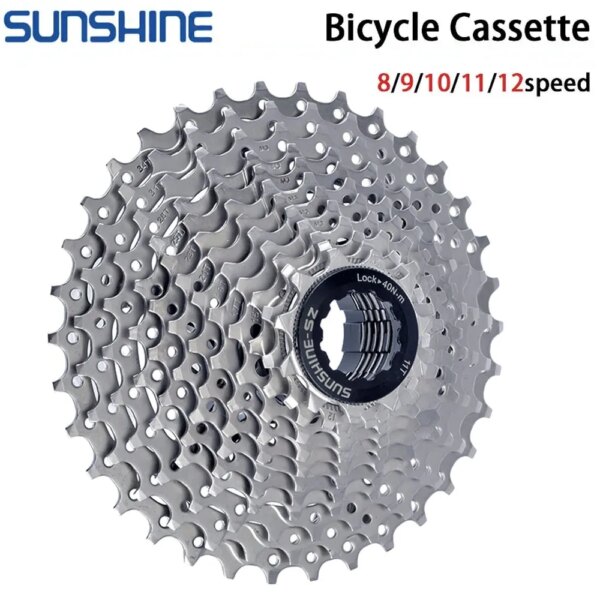 SUNSHINE K7 Cassette 8V 9V 10V 11V 12V MTB ROAD Freewheel 30/32/34T Piñón de bicicleta para Shimano deore SRAM cassette de 9 velocidades