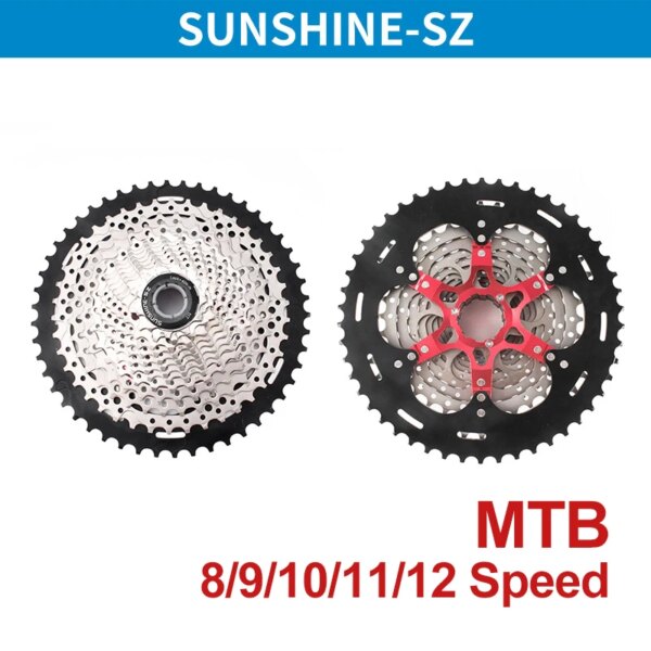 SUNSHINE-Cassette para bicicleta de montaña, piñón libre para SHIMANO SRAM, 8/9/10/11/12 velocidades, 34/36T/40T/42T/46T/50T/52T