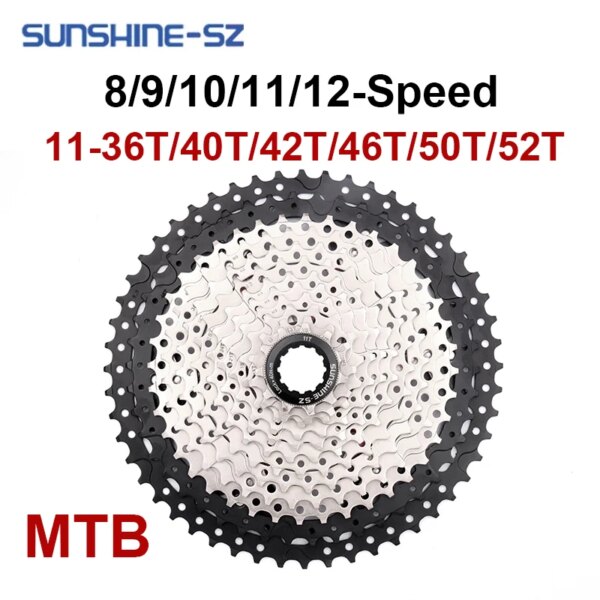 SUNSHINE MTB Cassette 8/9/10/11/12 velocidad 36T/40T/42/T46T/50T/52T volante de bicicleta de montaña 10S piñón 11S volante K7 para Shimano