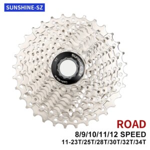 SUNSHINE-Cassette de velocidad para bicicleta de carretera, 8/9/10/11/12, 11V, 23/25T/28T/30T/32T/34T/36T, piñón libre K7 de 10V para SHIMANO SRAM